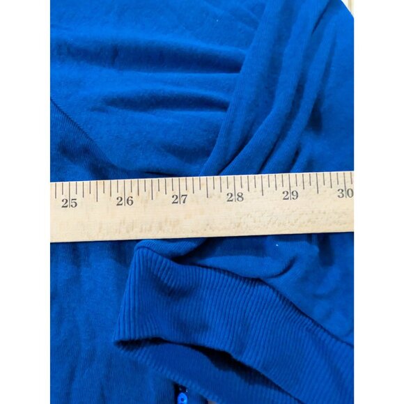 Denim 24/7 PLus Size 2X XX Sequined Blue Cardigan Sweater Button Front 3/4 Slvs - Picture 5 of 6